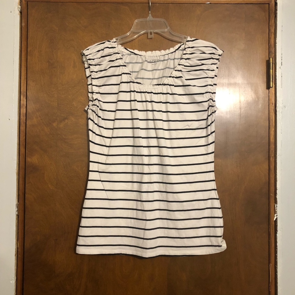 Ann Taylor Loft Sleeveless Striped Shirt